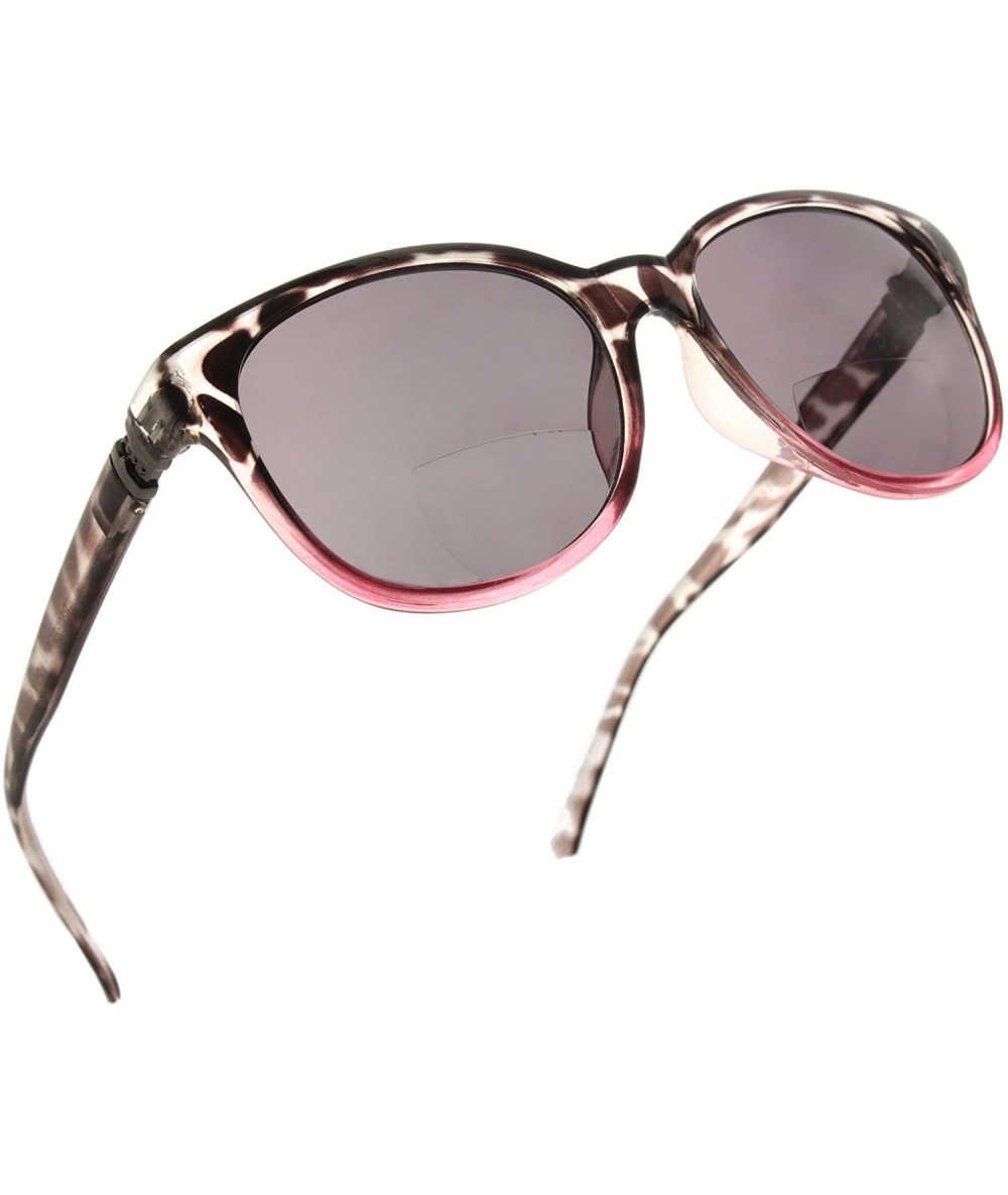 Cat Eye Cateye Bifocal Reading Sunglasses for Women Sunglass Readers with Designer Style - Black/Pink - CD182XHRM77 $16.64