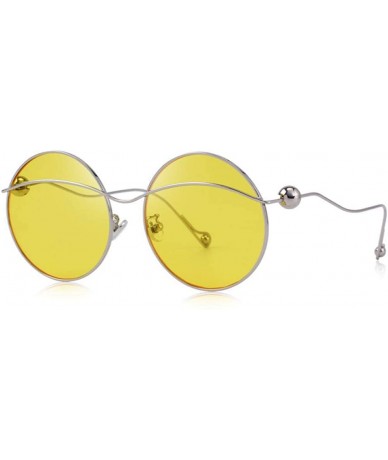 Round DESIGN Women Butterfly Gradient Sunglasses Round Frame 100% UV C04 Orange - C05 Yellow - CG18YLYLKQ2 $13.21