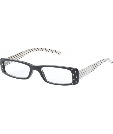 Square 'Chalon' Rectangle Reading Glasses - Black-3.00 - CF11P2V9XYD $41.11