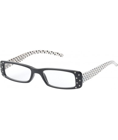 Square 'Chalon' Rectangle Reading Glasses - Black-3.00 - CF11P2V9XYD $20.79