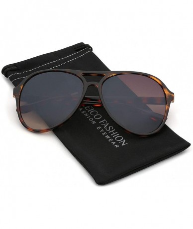 Aviator Retro Vintage Unisex Fashion Aviator Sunglasses - Tortoise - Brown - CD11P3RCAG3 $8.00