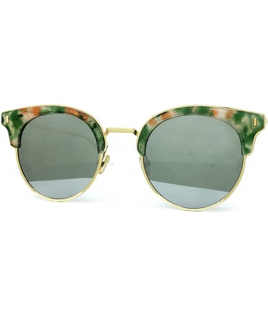 Cat Eye Premium Retro Cats eye Womens Mens Mirror Funky Flat Sunglasses - Mirror - C017AAG4ISH $17.38