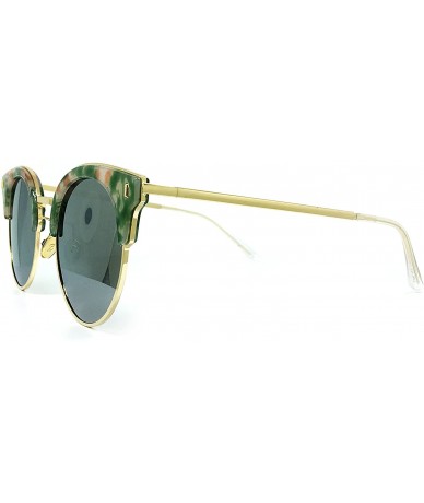 Cat Eye Premium Retro Cats eye Womens Mens Mirror Funky Flat Sunglasses - Mirror - C017AAG4ISH $17.38