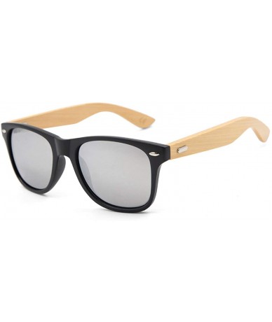 Square Retro Wood Sunglasses Men Bamboo Sunglass Women Sport Goggles Gold Mirror Sun Glasses Shades Lunette Oculo - C14 - CB1...
