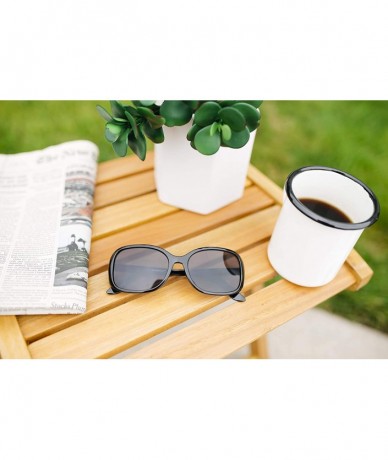 Square Readers.com Sun Reader The Cassia Bifocal Reading Sunglasses Plastic Square Style for Women - Black With Smoke - CM12I...
