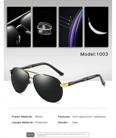 Aviator Polarized sunglasses for man Premium Military Style Classic Aviator Sunglasses 100% UV protection - Gold - CD18H44ONC...