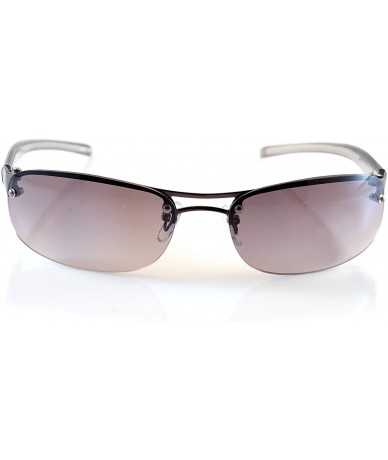 Wrap Semi-Rimless Color Tinted Clear Arm Eyeglasses Wrap Sunglasses A218 - Metal Black - CJ18GXCN4AS $14.46