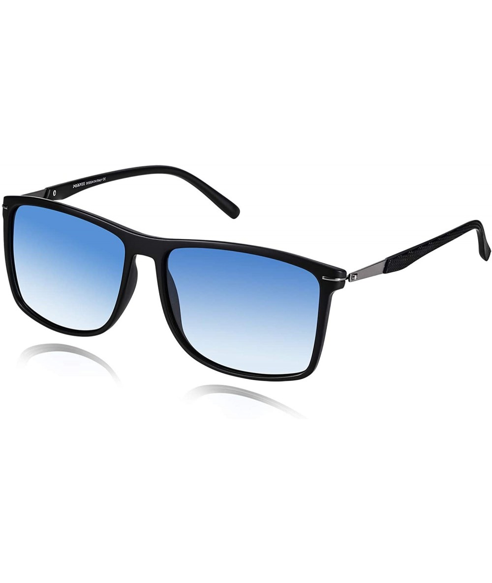 Sport Polarized Sunglasses for Men- UV400 Protection Lightweight Sunglasses - Matte Blue - CV18WY95UK9 $14.54