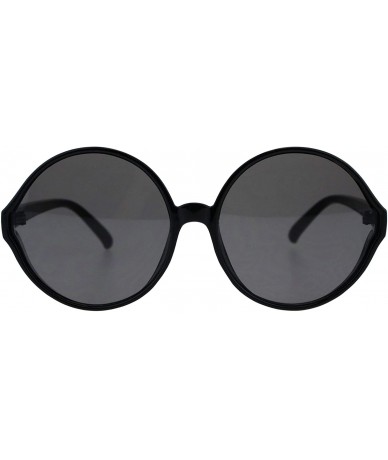 Round Oversized Round Sunglasses Womens Circle Frame Designer Style UV 400 - Black (Black) - CA18OUTW2EN $12.85