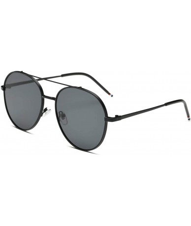 Aviator Classic Mirrored Fashion Aviator Sunglasses - Black - C518WTI8ROG $37.16