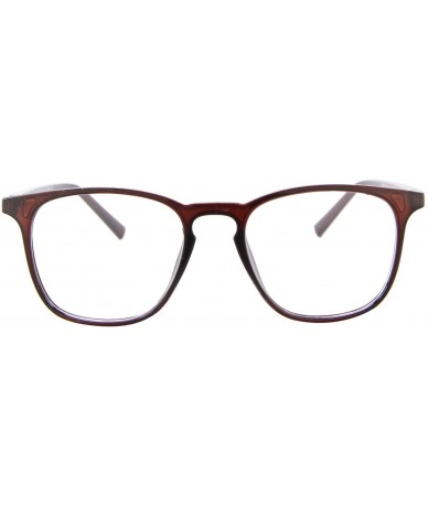 Oval Women's Frame Anti-blue Light Myopia Glasses-JS75 - C4-transparent Brown - CJ18IWGCOWY $11.06