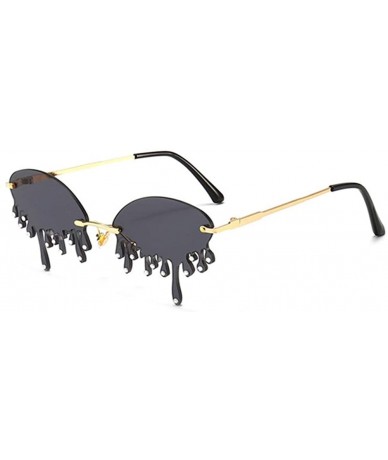 Rimless Tear shape sunglasses for Women/Men Brand Design Rimless Eyewear Luxury Trending Narrow Sun Glasses Streetwear - CI19...