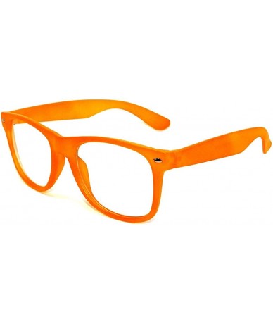 Rectangular Retro Classic Vintage Sunglasses Mens Women Clear Lens Colored Frame - Orange Clear - C511NCGNE4P $11.20