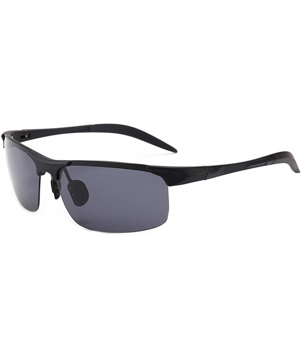 Sport Mens Sunglasses Polarized Sports Sunglasses Night Vision Glasses for Cycling - Black & Grey - CH18GY447GX $9.77