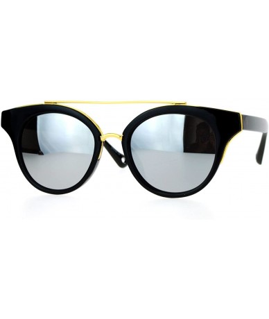 Cat Eye Womens Mirror Mirrored Lens Cateye Horned Sunglasses - Tortoise Pink - CG12G7GW2OT $15.73