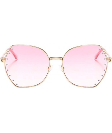 Oversized Womens Oversized Fashion Sunglasses UV400 Metal Frames Classic Eyewear - Pink - C7197IH5ES8 $24.38