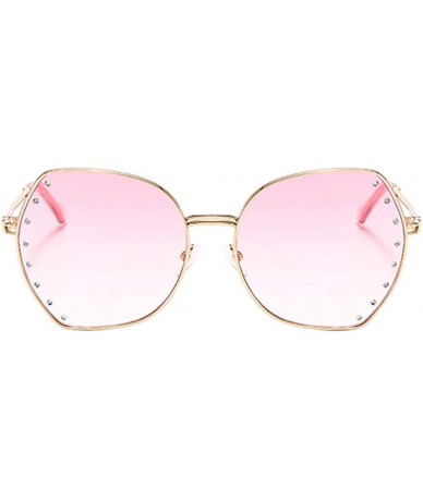 Oversized Womens Oversized Fashion Sunglasses UV400 Metal Frames Classic Eyewear - Pink - C7197IH5ES8 $13.08