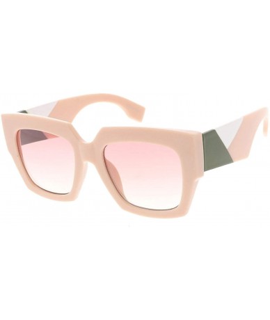 Shield Bulky Box Frame Retro Fashion Sunglasses - Pink - CT18UCNELK0 $12.62