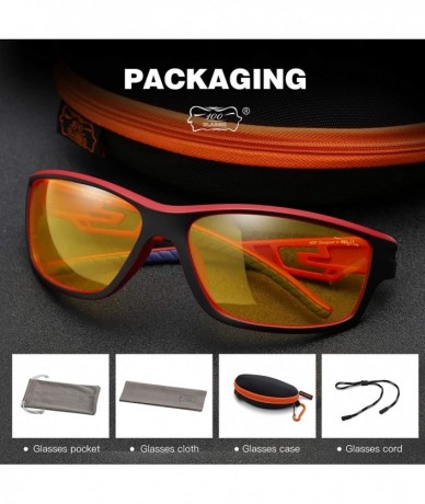Rimless Sports Sunglasses Polarized Lens with TR90 Frame for Men Women - Yellow - CL18M2CSKZM $10.97