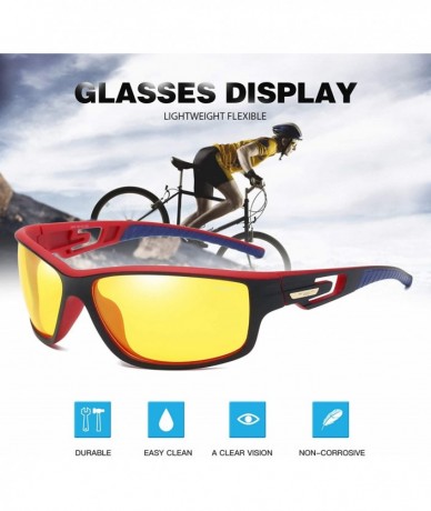 Rimless Sports Sunglasses Polarized Lens with TR90 Frame for Men Women - Yellow - CL18M2CSKZM $10.97