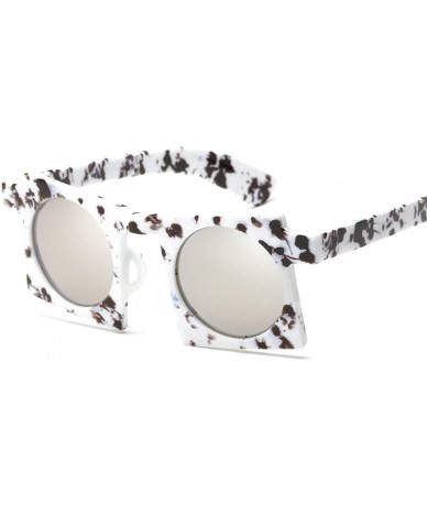 Oval Classic Retro Designer Style Square Sunglasses for Men or Women PC UV400 Sunglasses - Style 6 - CF18SAT5WHZ $17.74