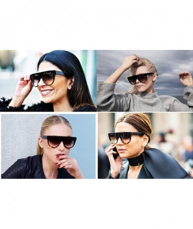 Sport 6520 Oversize XL Mirror Tint Havana Shadow Style Designer Flat Top Womens Mens Sunglasses - Ombre Black - C5188CQZLMX $...
