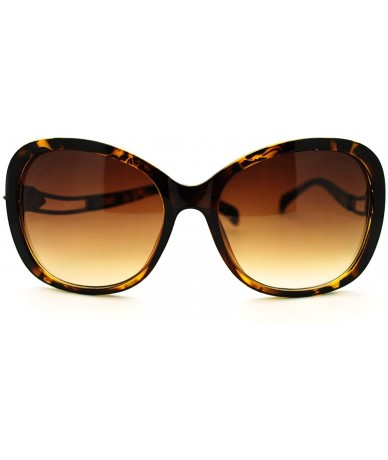 Butterfly Womens Soft Butterfly Frame Sunglasses Wavy Curved Design - Tortoise - CT11LOHVI5B $10.61