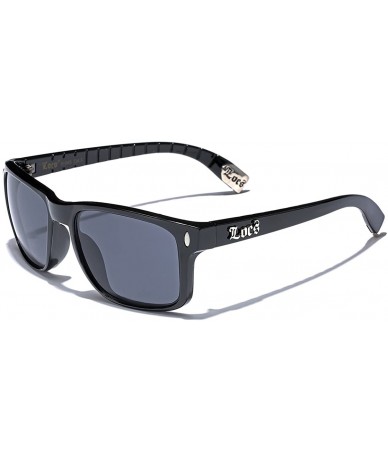 Rectangular Original Gangsta Shades Square Black Frame Men's Sunglasses - Black - CW1252TINYZ $20.32