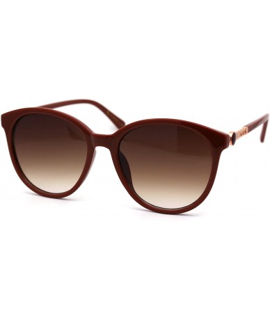 Round Womens Designer Fashion Round Horn Rim Sunglasses - Toffee Green - C9197M44W7Z $9.79