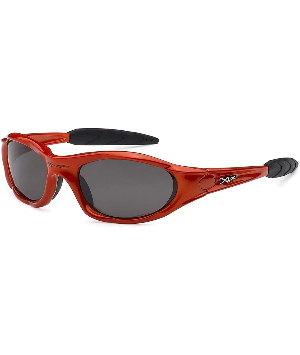 Goggle Men Sunglasses Red frame Smoke Polarized Lens UVB Protection - C111M8D8UFL $9.78