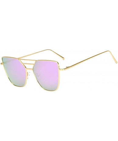Sport Sunglasses Fashion Unisex Vintage Irregular Glasses Fashion Aviator Mirror Sunglasses - Purple - CK18NANZ94N $6.77