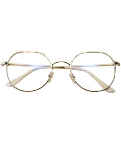 Oval Men women Vintage Classic Oval Frame Clear Lens Glasses - Silver - CZ196S0S6AN $10.26