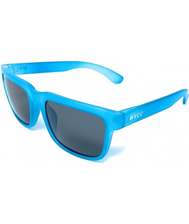 Wayfarer Polarized Sunglasses with UV400 Protection for Men and Women - Colorful Frosted Frame Sunglasses - Blue - C818QR5DEK...