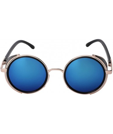 Round Steampunk Vintage Retro Round Circle Gothic Hippie Colored Plastic Frame Sunglasses Colored Lens - CL186Y3MYW6 $10.74