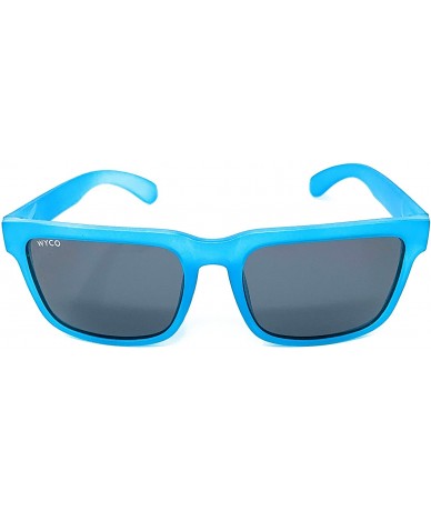 Wayfarer Polarized Sunglasses with UV400 Protection for Men and Women - Colorful Frosted Frame Sunglasses - Blue - C818QR5DEK...