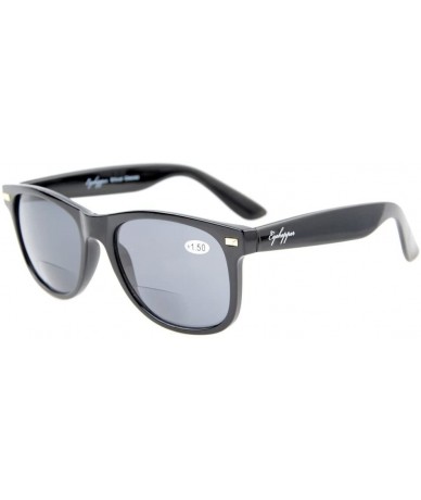 Semi-rimless Bifocal Sunglasses Mens Womens Sunshine Readers Retro Classic Black +1.0 - Ant Black - CD12I7VIFJX $18.99