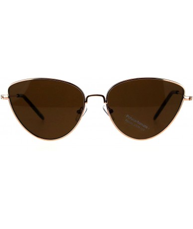 Butterfly Womens Fashion Sunglasses Cateye Butterfly Metal Frame UV 400 - Gold (Brown) - CE18EZD4GW6 $10.57