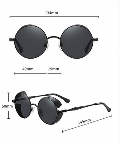 Rectangular 2020 new round frame polarizer retro fashion classic punk sunglasses unisex - Red - C7190GT6Y37 $12.49
