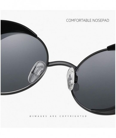 Rectangular 2020 new round frame polarizer retro fashion classic punk sunglasses unisex - Red - C7190GT6Y37 $12.49