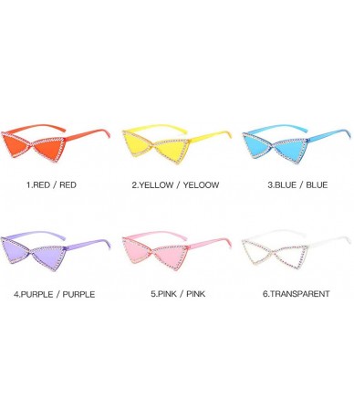 Butterfly Fashion Diamond Sunglasses Designer Transparent - Purple - CT198G2WQ4D $12.71