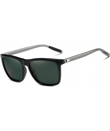 Oval Men Women Polarized Sunglasses Aluminum Magnesium Alloy Driving Sun Glasses Shades Male 90083 - Green - CF18X2H69LD $17.56