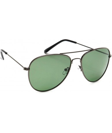 Aviator Polarized Aviator Sunglasses Many Colors - Gun Metal/Green - 02 - CC183MXURX6 $13.92