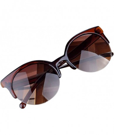 Semi-rimless Classic Polarized Semi Rimless Sunglasses Protection - A - CA18YM6HXTZ $6.74