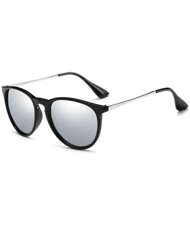 Round Classic Pilot Sunglasses Polarized Men Women Vintage Driving UV400 Lens Protection Sun glasses - Silver - CF197ERWN7R $...