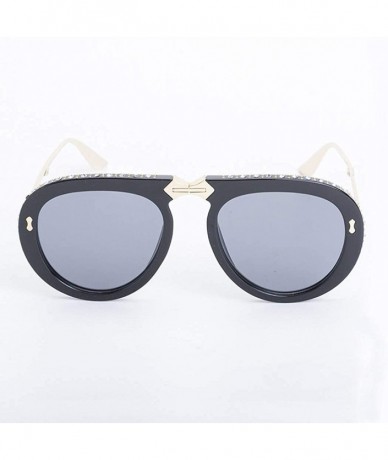 Aviator Stylish metal frame sunglasses- foldable hiker round sunglasses - D - C418S5GSLQ3 $31.54