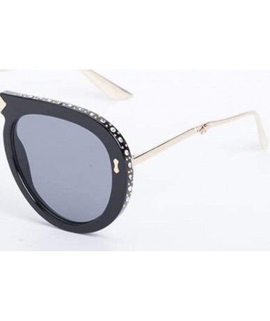 Aviator Stylish metal frame sunglasses- foldable hiker round sunglasses - D - C418S5GSLQ3 $31.54