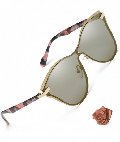 Oversized Men's Cat Eye Sunglasses Polarized UV 400 Lens Protection - Brown - C11802EXMXO $22.76