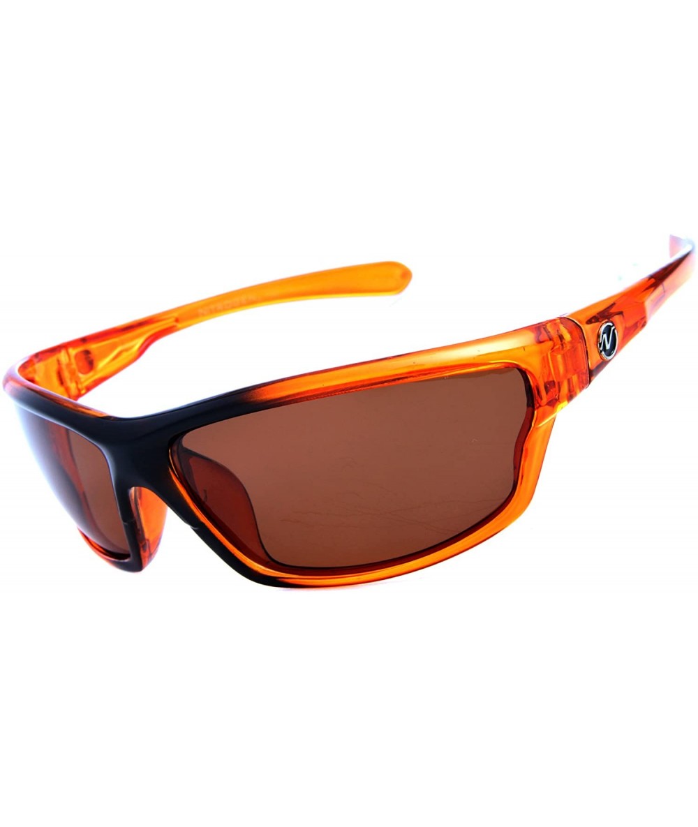 Wayfarer Men's Rectangular Sports Wrap 65mm Polarized Sunglasses - Orange - CW11MPTZTCZ $17.40