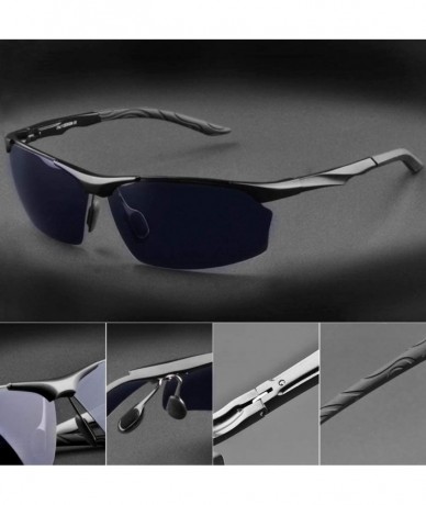 Oval Polarized Sport Sunglasses UV-400 Protection Lightweight Metal Driving glasses - Silver - CZ18R5UZD08 $11.42