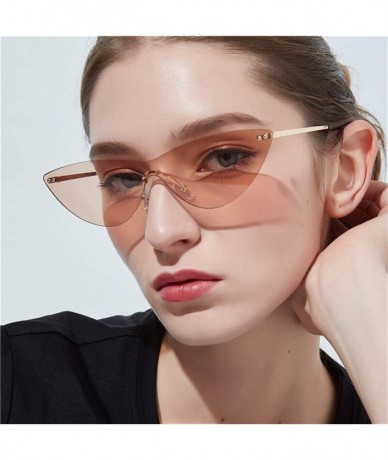 Rimless Fashion Vintage Rimless Sunglasses Transparent - 3 - C6198G2ONQ7 $20.98